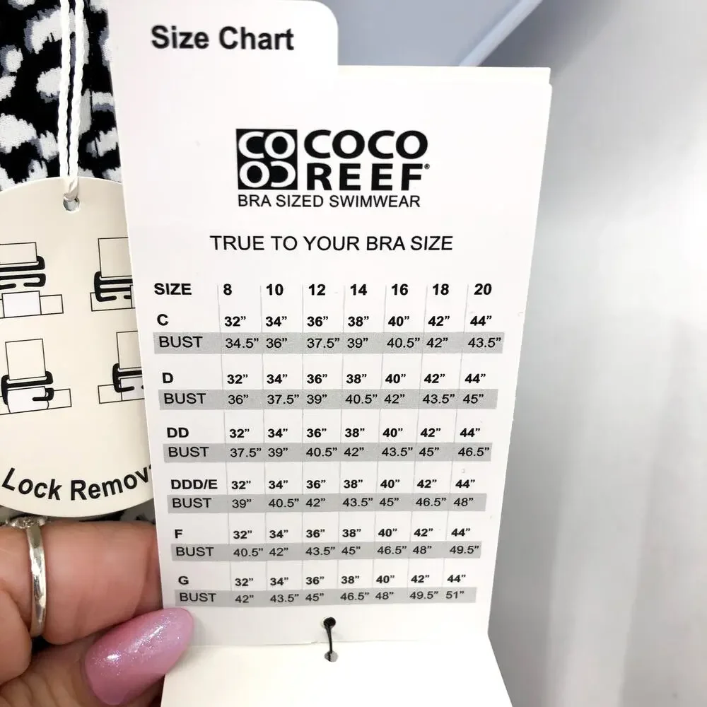 CONTOURS COCO REEF Suraya One-Piece Swimsuit Size 8 32C Black White Cheetah NWT - Picture 10 of 14